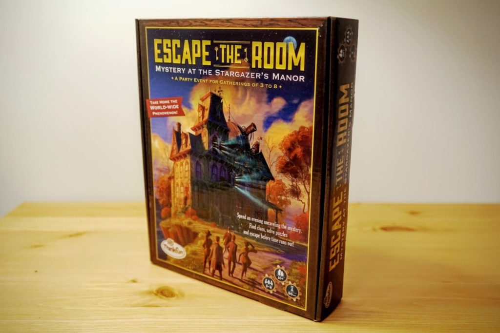 The box for ThinkFun's Escape the Room: Mystery of Stargazer's Manor